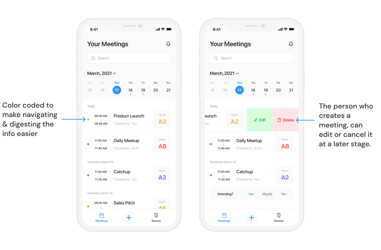 All meetings screen